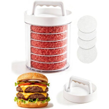 Handmatige Hamburgerpers, Bewaarcontainers voor Hamburgers (5 Verdiepingen) voor 5-9 Hamburgers