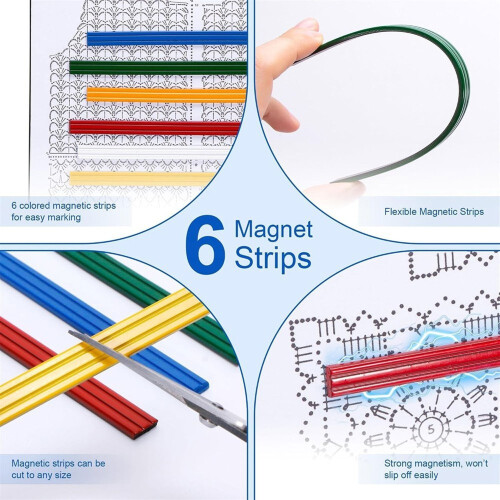 Magnetic -Stitch Pattern Holder (with Color Ruler and Magnifying Ruler) -A Pattern Stand for Embroidery Enthusiasts 2