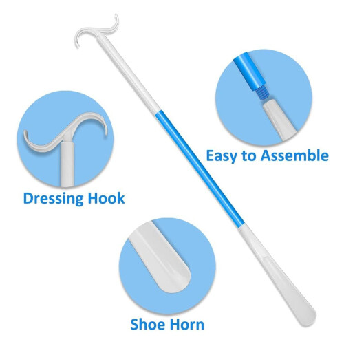 35.5 Inch Long Handled Shoe Horn, Dressing Stick, Sock Remover Aid Helper - Versatile, Adjustable Dressing Aid 1