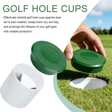 Ensemble de 2 Trous de avec Couvercle, Accessoires de Putting pour L'Entraînement à Domicile dans Votre Jardin