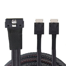 SAS MCIO SFF-8654 8I 5.0 74P to 2X Dual Oculink SAS SFF-8611 4I Server Data Transfer Cable 0.5m