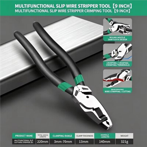 Multifunctional 6/9-Inch Sliding Screw Pliers for Broken Wire Remove Disassemble Maintenance Hand Tool B 2