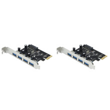 2X 4 Port USB 3.0 PCI-E Expansion Card PCI Express PCIe USB 3.0 HUB Adapter 4-Port USB 3.0 Controller USB 3 0