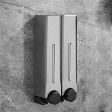 Distributeur de Savon Mural Rechargeable, Idéal pour les Salles de Bain, les Cuisines et les Douches. Convient Aux Maisons et Aux Hôtels. Argenté.