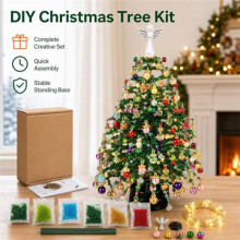 DIY Kerstboomset met Kralen en Lichtjes, Kristallen Kerstknutselset met Minilichtjes, voor Kerst, Herfst, Winter en Halloween B