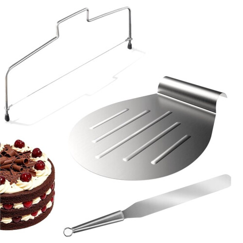 Cake Slicer Set with Cake Server and Spatula - Baking Tools for Cakes Pies Pizza Pastries Baking Serving Tray 2