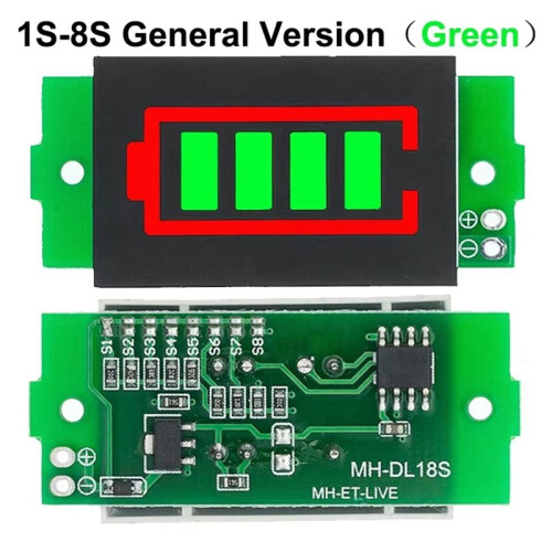 10PCS 1-8S Lithium Battery Capacity Indicator Module Three String LED Lithium Battery Pack Indicator Board 3-34V B 1