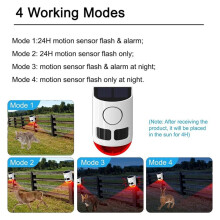 Alarma con Sensor de Movimiento Solar y Control Remoto para Exteriores, Repelente de Animales, Generador de Ruido Sonoro, Detector de Movimiento para