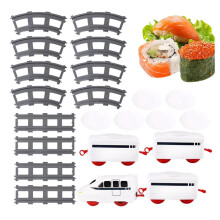 Sushi Train Toys Rotating Battery Operated Train Set Toddler Train Set for Party Sushi Display Table Swing Plate Toys