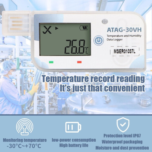 180 Days Temperature and Humidity Data Logger Waterproof USB Logger PDF Report LCD Display for Transport Storage 2