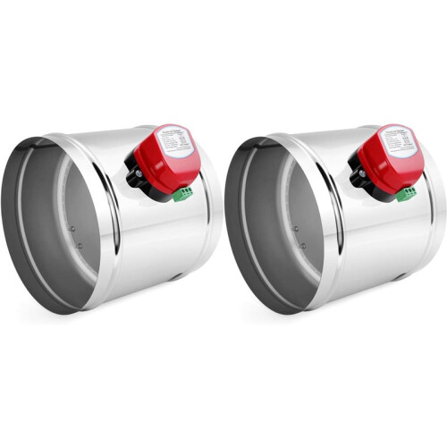 2 Set 8 Inch Motorized Duct Damper,Adjustable Volume Damper, Backdraft Damper Airflow Control,AC 24V