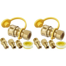 1/2-Zoll-Schnellkupplungsset für Erdgas, Propangas-Schnellkupplungen, 8-Teiliges Set Aus Massivem Messing