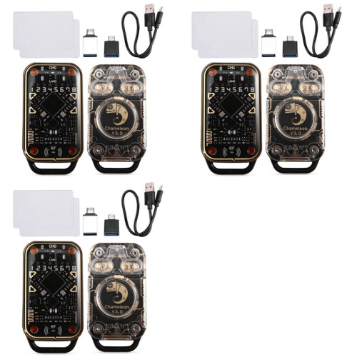 3X Chameleon Ultra V3.0 RFID  Chip Reader NFC Duplicator with 6 UID Card 125Khz 13.56Mhz Card Reader