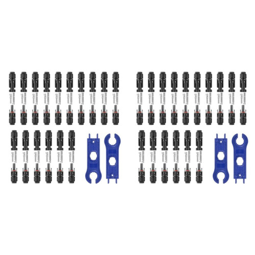 64 PCS Solar Panel Connectors 32 Pairs Male/Female + 4 Wrenches Solar Connectors,for Solar Power