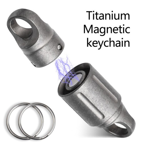 2X Titanium Alloy Magnetic Key Holder, Quick Release Keychain, Detachable Keychain, Safely Lock System, 360  Rotatable 2