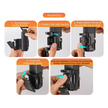 Magnetic Mount Base Holder with Twist-Lock Suction Cup for  Osmo Pocket 4 Cycling Vlog Tabletop Stand Clip