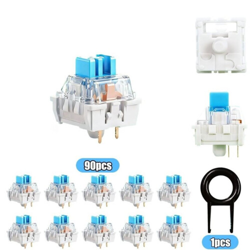 90Pc Keyboard Switches with  Puller,3PIN  Keyboard Clicker Replacement Dustproof Mechanical Keyboards Switches 1