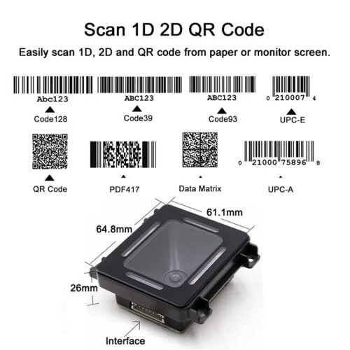3X Self-Service Kiosk Embedded Barcode Scanner Module: Extremely Fast 1D/2D/QR Auto-Scan Reader EP8280L with TTL