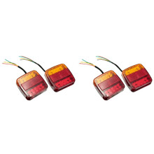 4Pcs 12V 26LED Waterproof Car Tail Light Towing Taillight for RV ATV Motorbike Brake Lamp Stop License Plate Reflector