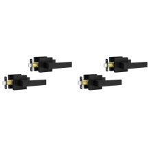 4 Pack Door Handles Interior, Non-Locking Passage Door Knobs Closet Door Levers for Hallway, for Left & Right Sided Door