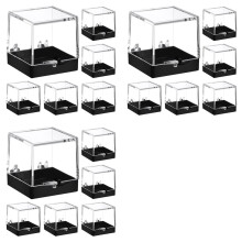 18pcs Transparent Plastic Rock Collection Display Case Sturdy Organizer for Gemstones Jewelry and Collectibles Storage
