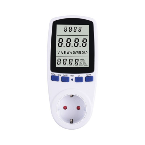 2X 220V Digital LCD Power Meter Wattmeter Socket Wattage Kwh  Measuring Outlet 7 Display Models EU Plug 1
