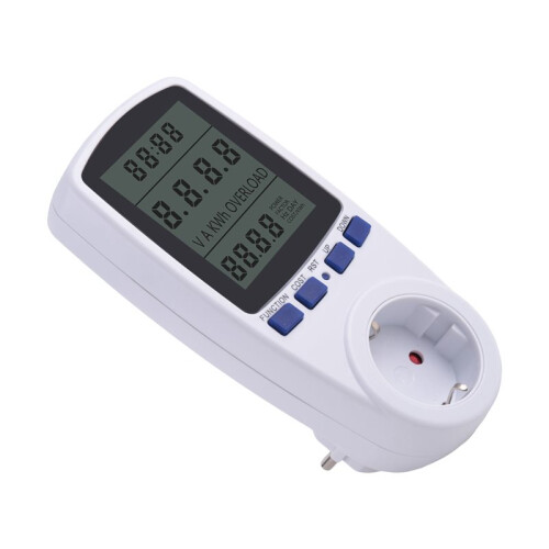 2X 220V Digital LCD Power Meter Wattmeter Socket Wattage Kwh  Measuring Outlet 7 Display Models EU Plug 2
