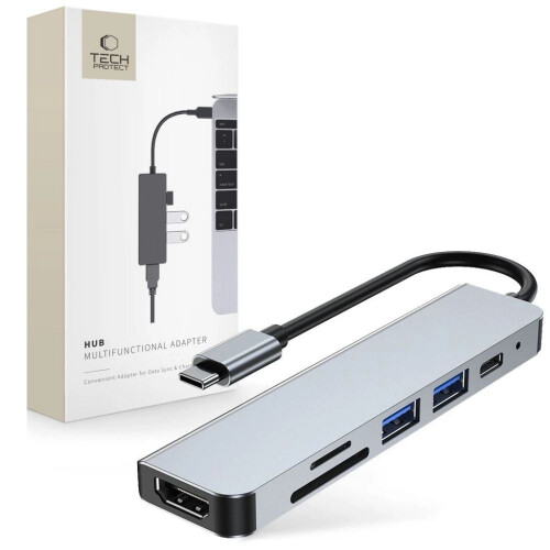Tech-Protect HUB USB-C na USB-A / USB-C / HDMI / micro SD / TF / SD