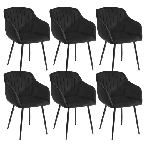 (Black, Set of 6) GOEURVANT Dining Chairs