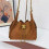 (Brown) Vintage suede drawstring bucket bag 1