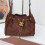 (Dark brown) Vintage suede drawstring bucket bag 1