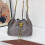 (Gray) Vintage suede drawstring bucket bag 1