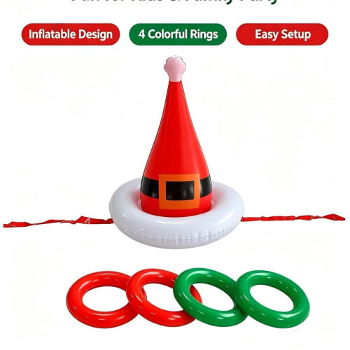 Inflatable Christmas hat ring toy, family interactive game props, hat ring toy