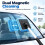 Dual Window Cleaner, Extendable Handle Microfiber Pads for Car Window Mirror Household Glass 12