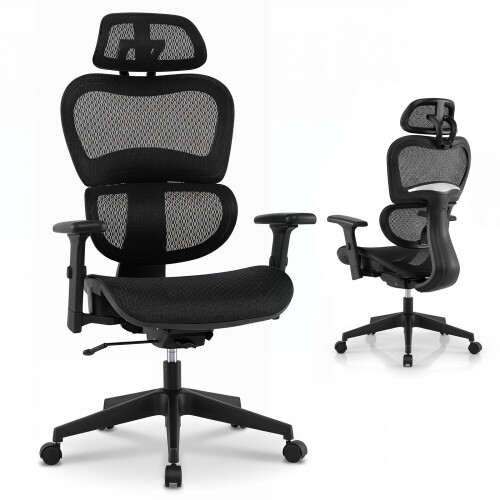 Costway Mesh Office Chair Executive Chair w/Lumbar Support Adjustable Headrest
