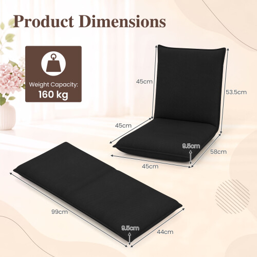 Costway Adjustable Floor Chair with Adjustable Backrest and Sponge Filling 2