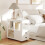 Costway White Narrow End Table Modern 2-Drawer Bedside Table w/Open Shelves 7