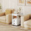 Costway White Narrow End Table Modern 2-Drawer Bedside Table w/Open Shelves 4