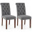Costway Upholstered Dining Chairs Set of 2 Button Tufted Chairs Grey 1