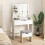 Costway Vanity Desk Set with Mirror & Lights Makeup Table w/Storage Stool 4