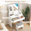 Costway Vanity Desk Set with Mirror & Lights Makeup Table w/Storage Stool 5