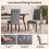 Costway Upholstered Dining Chairs Set of 2 Button Tufted Chairs Grey 8