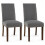 Costway Set of 2 Dining Chairs Upholstered Dinner Chairs High Back Grey 1