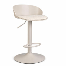 Mid-Century Modern Linen Upholstered Counter Height Bar Chairs