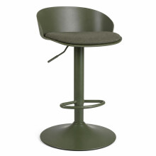 Mid-Century Modern Linen Upholstered Counter Height Bar Chairs