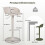Costway Mid-Century Modern Linen Upholstered Counter Height Bar Chairs 3