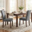 Costway Set of 2 Dining Chairs Upholstered Dinner Chairs High Back Grey 5