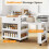 Costway 180 CM Kitchen Island with Extendable Dining Table & Power Outlet 8