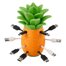 Pineapple Cable Management Box, Desktop Charging Cable Organizer for Home School Travel