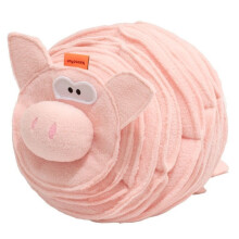 (Pig) Fleece Dog Snuffle Ball, Interactive Nose Work Puzzle Toy, Treat Hiding Training Toy
